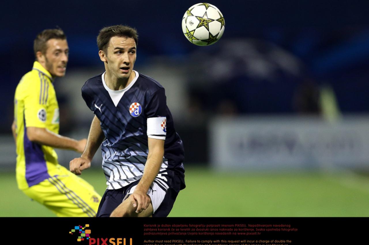 '22.08.2012., stadion u Maksimiru, Zagreb - 1. utakmica doigravanja za ulazak u skupinu Lige prvaka, GNK Dinamo - NK Maribor. Milan Badelj. Photo: Sanjin Strukic/PIXSELL'