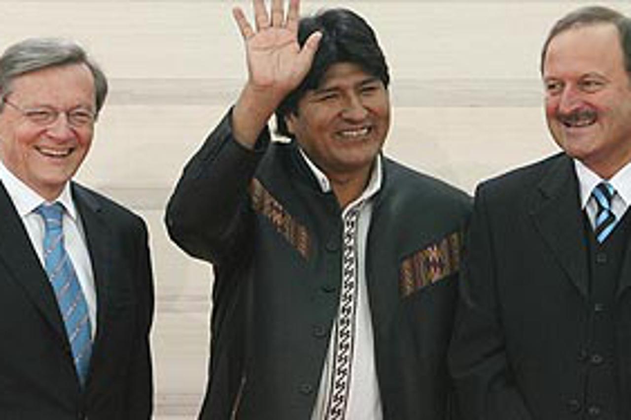 Bolivijski predsjednik Evo Morales s austrijskim domaćinima 