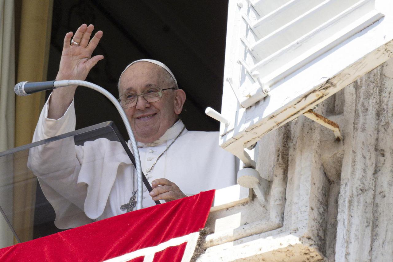 Pope Francis leads the Angelus prayer at the Vatican