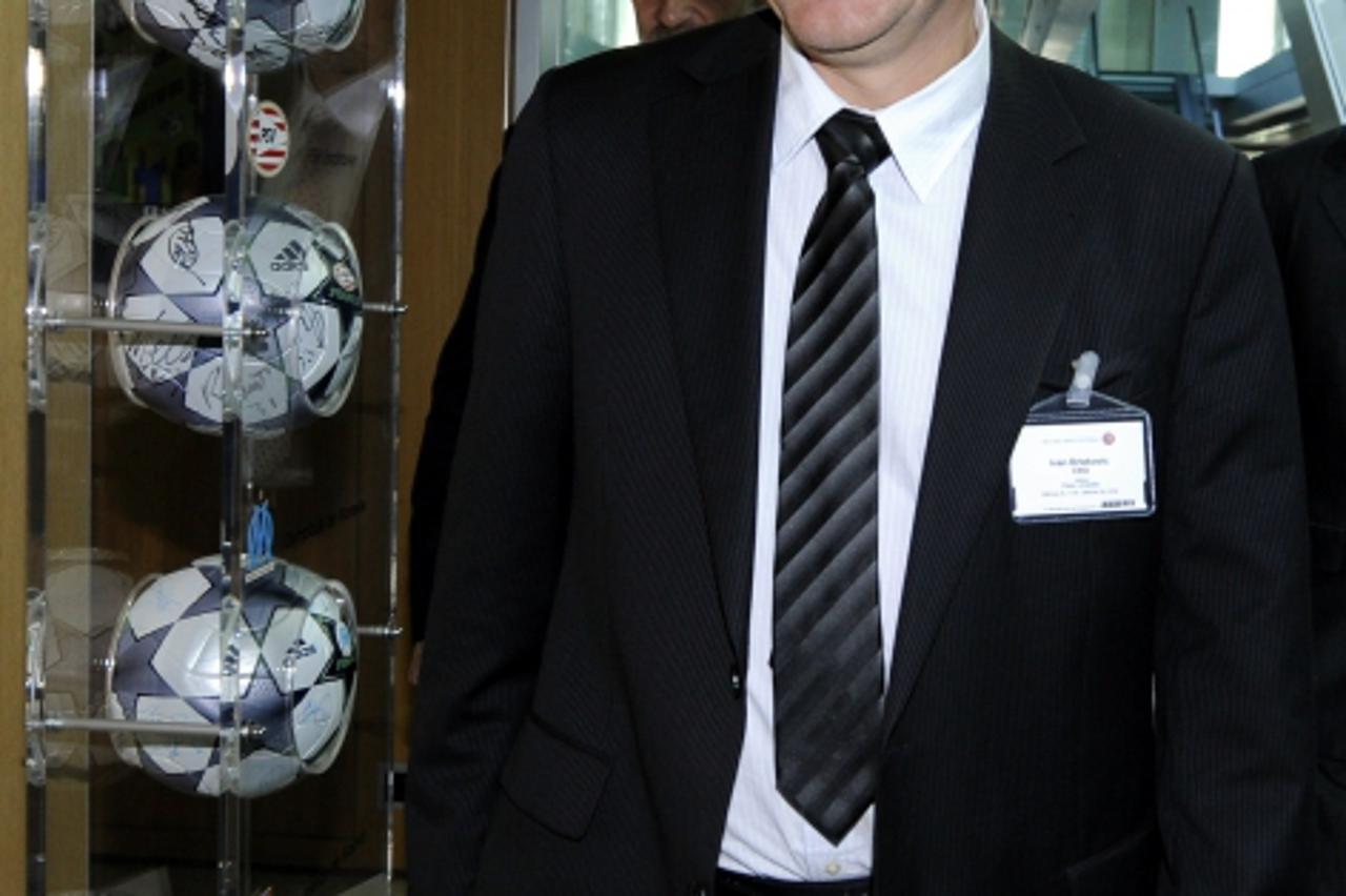 'Croatian football federation vice-president Ivan Brlekovic arrives at the UEFA headquarters on November 25, 2009 in Nyon for an emergency meeting with nine national associations on information regard