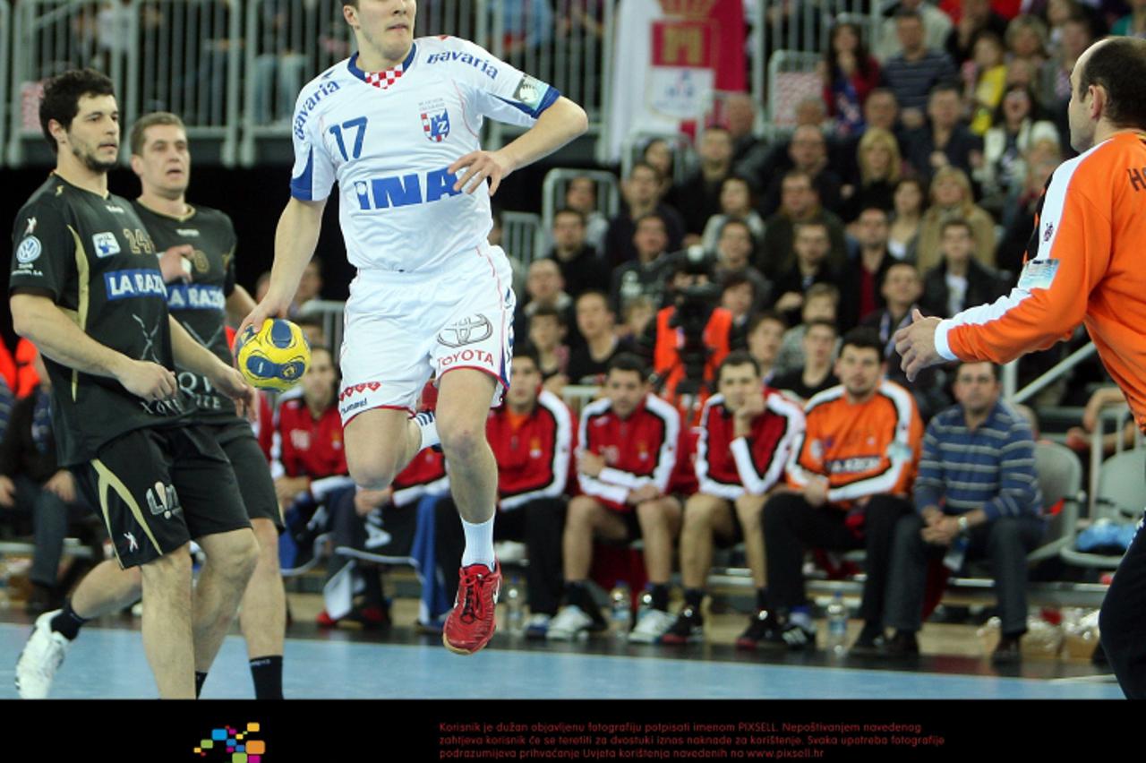 '28.02.2010., Zagreb - Dvorana Arena Zagreb, rukometna Liga prvaka. Zagreb Croatia Osiguranje - Ciudad Real. Manuel Strlek.  Photo: Dalibor Urukalovic/PIXSELL'