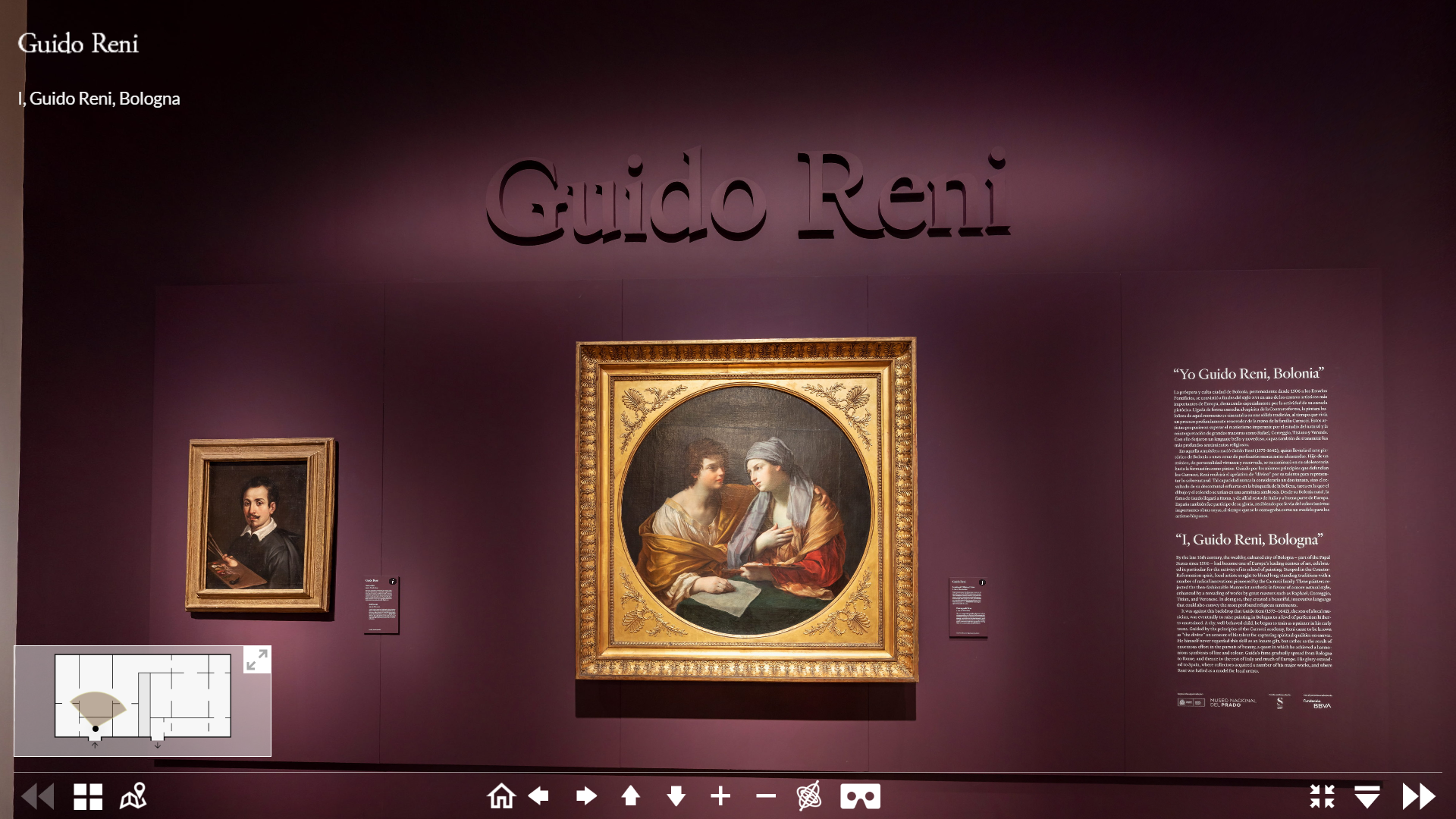 Nacionalni muzej Prado u Madridu jedna je od najvažnijih svjetskih galerija, posebno poznata po svojoj kolekciji španjolskog slikarstva. Virtualni posjetitelji mogu istražiti najveću zbirku djela Francisca Goye, uključujući njegove "Crne slike" i "Maja gola". Posebno se ističu djela Diega Velázqueza, uključujući njegovo remek-djelo "Las Meninas", no muzej posjeduje i bogatu kolekciju flamanskog slikarstva s djelima Boscha, Rubensa i Van der Weydena. Značajna je i zbirka talijanskih majstora, uključujući djela Tiziana, Rafaela i Fra Angelica.
