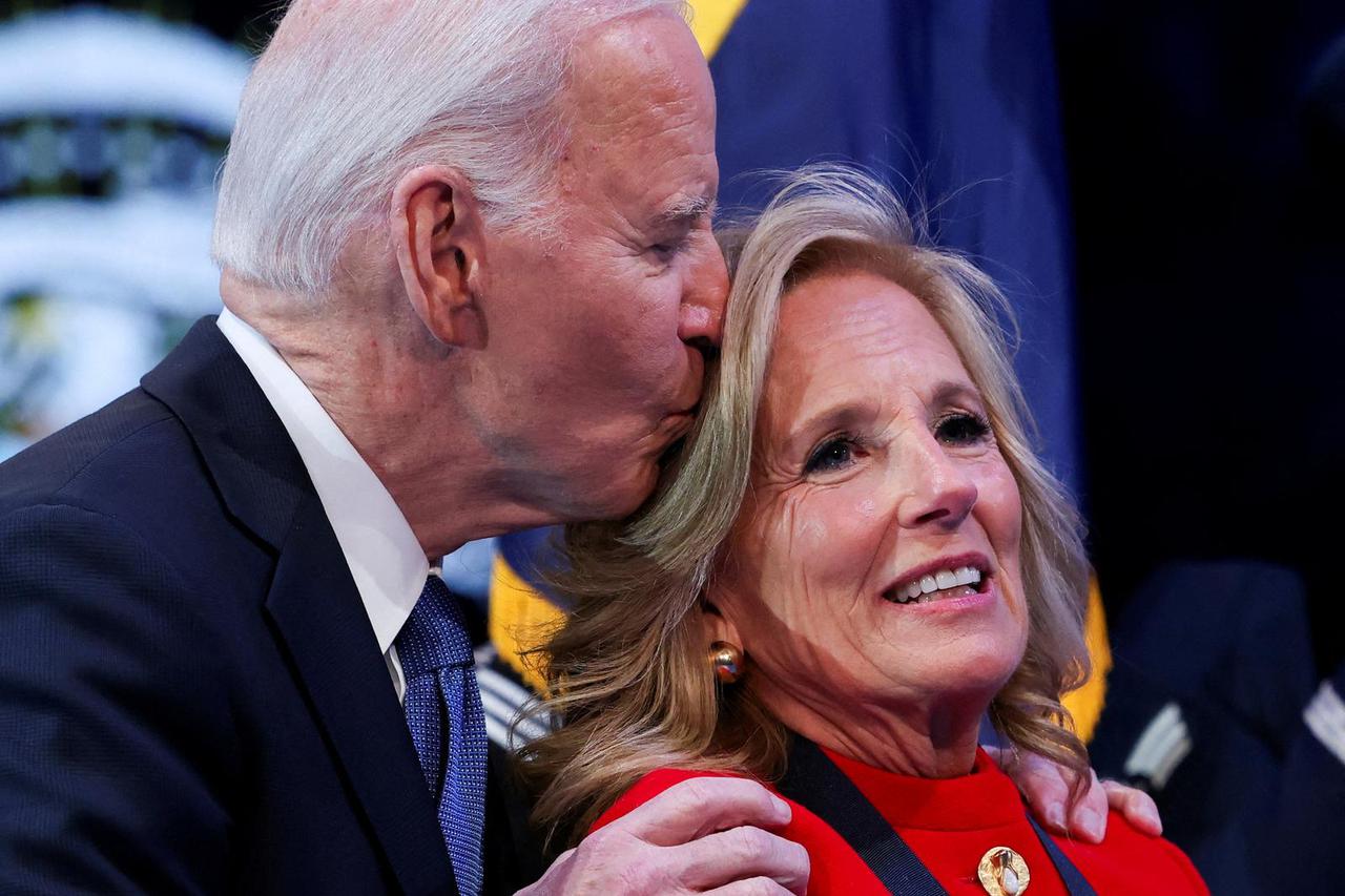 FILE PHOTO: U.S. President Biden attends a Department of Defense Commander in Chief farewell ceremony, in Fort Myer