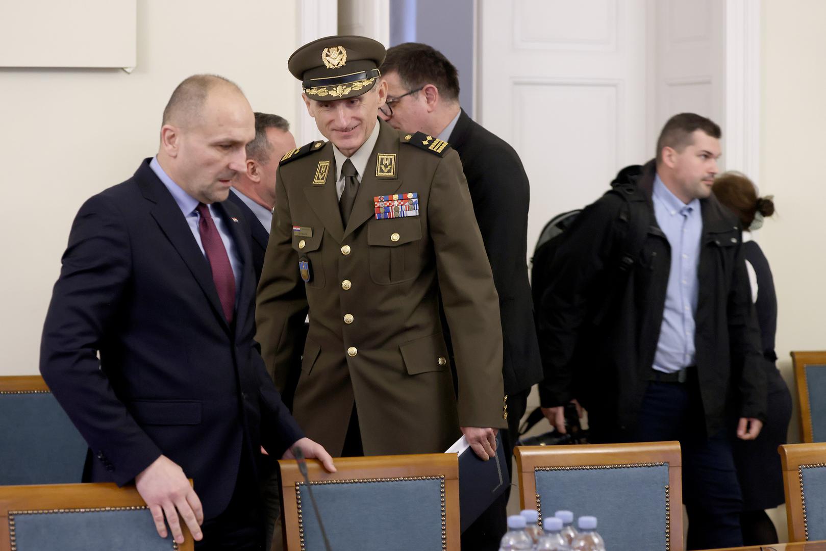 01.03.2024., Zagreb - Na 43. sjednici Odbor za obranu raspravlja o imenovanju novog nacelnika Glavnog stozera oruzanih snaga RH. Vlada je za tu funkciju zbog umirovljenja admirala Roberta Hranja predlozila general bojnika Tihomira Kundida. . Photo: Patrik Macek/PIXSELL