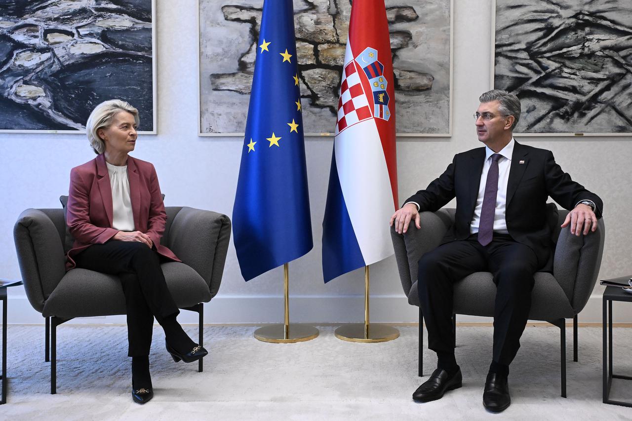 Zagreb: Sastanak predsjednika Vlade Andreja Plenkovica s predsjednicom Europske komisije Ursulom von der Leyen