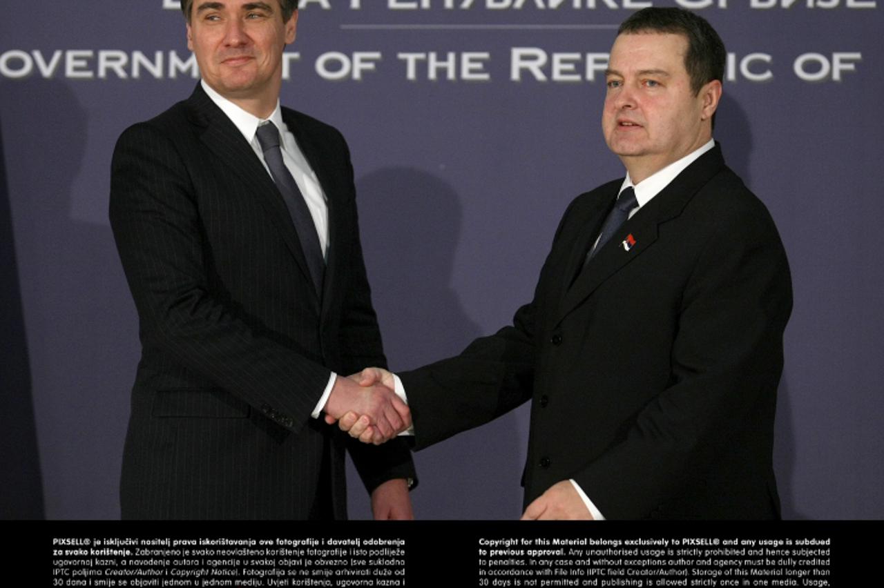 '16.01.2013., Beograd, Srbija -Predsjednik Vlade Republike Hrvatske Zoran Milanovic sastao se s predsjednikom Vlade Republike Srbije i ministrom unutrasnjih poslova Ivicom Dacicem, Photo: Davor Javoro