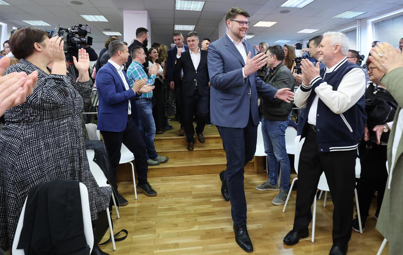 16.03.2024., Zagreb - U sredisnjici SDP-a odrzana je sjednica Glavnog odbora SDP-a na kojoj su se obratili Predja Grbin i predsjednik Zoran Milanovic. Photo: Sanjin Strukic/PIXSELL