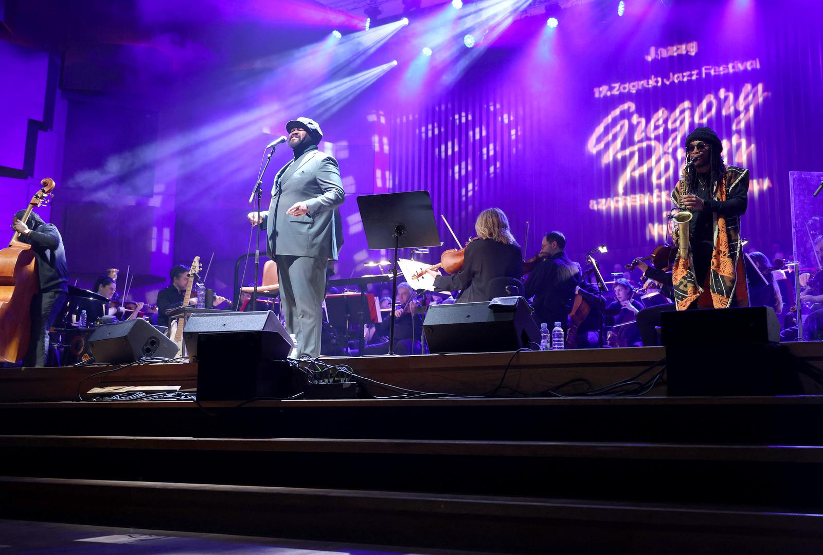 23.01.2026., Zagreb - Nagradjivani americki glazbenik Gregory Porter s bendom u pratnji Zagrebacke filharmonije nastupio  u KD Vatroslav Lisinski povodom otvaranja 17. Zagreb Jazz Festivala.   Photo: Emica Elvedji/PIXSELL
