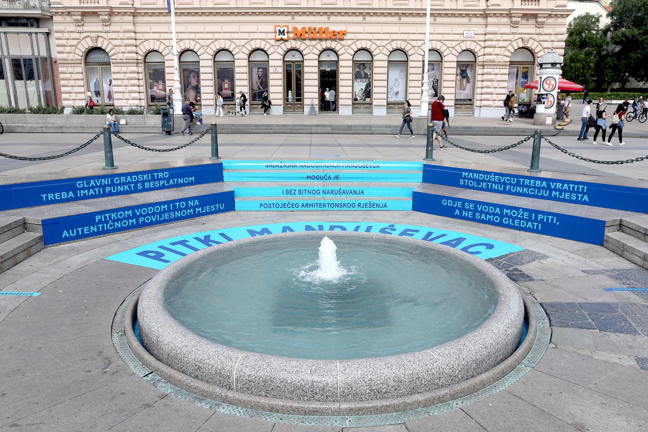 Zagreb: Uz Manduševac postavljena instalacija kojom se traži dostupnost pitke vode