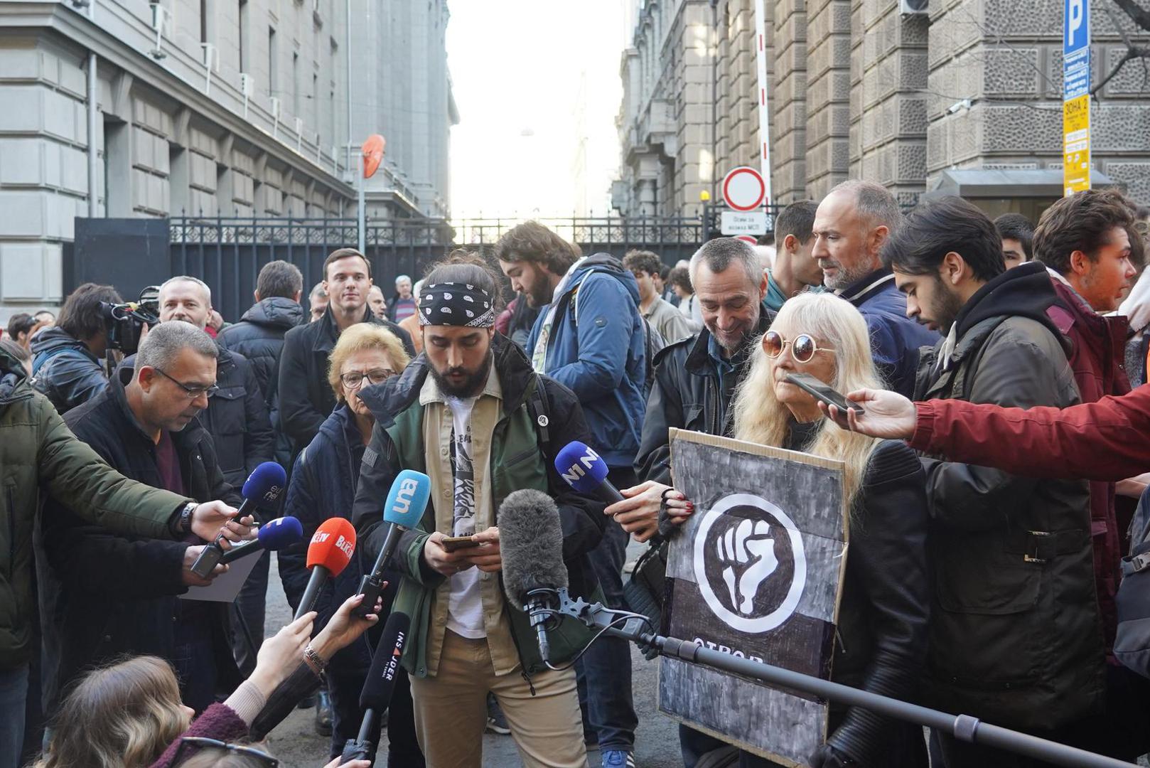 25, December, 2023, Belgrade -  A gathering of students began in front of the Ministry of State Administration and Local Self-Government, who announced traffic blockades at two locations in Belgrade due to alleged election theft. Ivan Bjelic. Photo: Antonio Ahel/ATAImages25, decembar, 2023, Beograd - Ispred Ministarstva drzavne uprave i lokalne samouprave pocelo je okupljanje studenata koji su najavili blokade saobracaja na dve lokacije u Beogradu zbog navodne izborne kradje. Photo: Antonio Ahel/ATAImages Photo: Antonio Ahel/ATA Images/PIXSELL