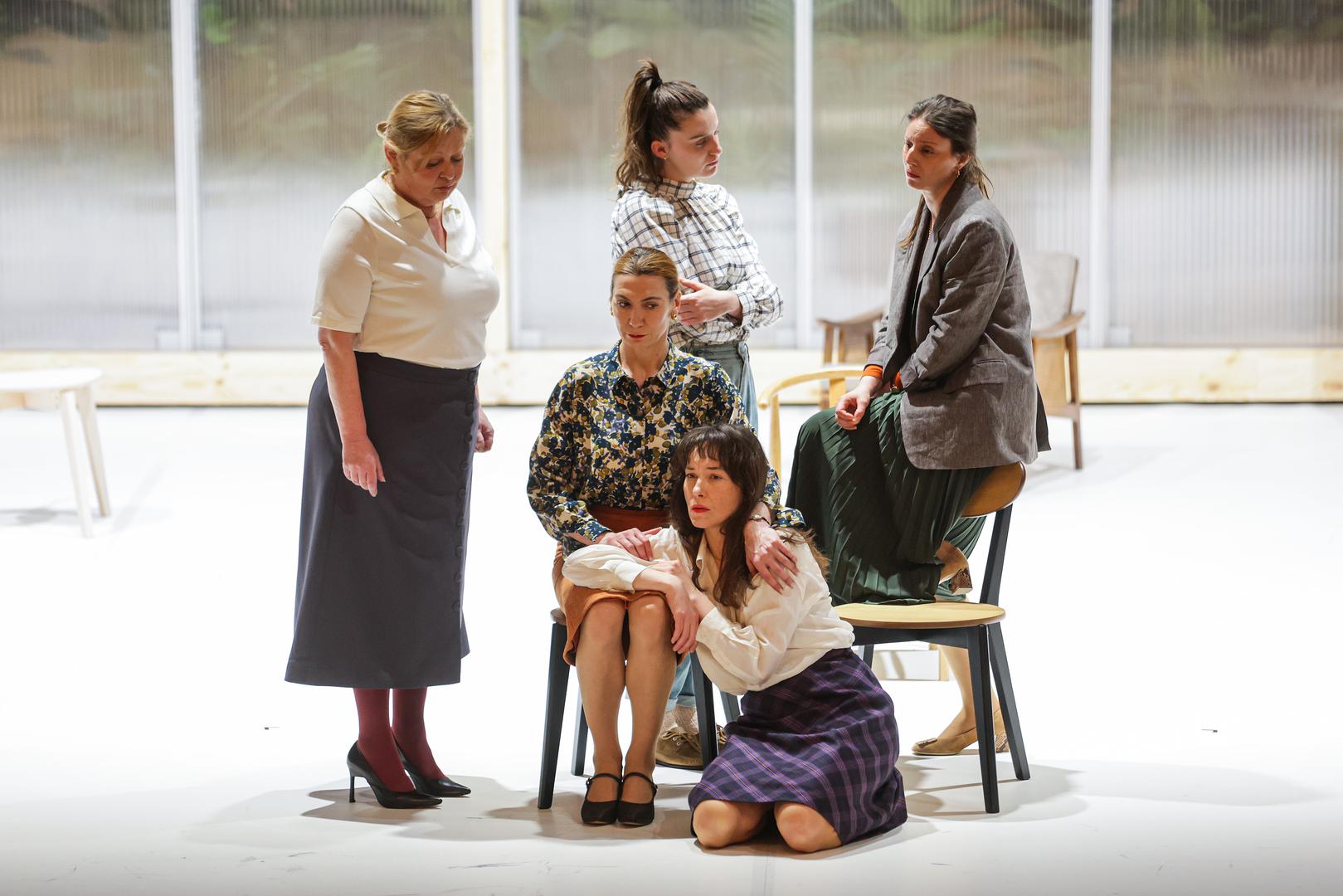 28.05.2025., Zagreb - Proba predstave Godine u HNK-u. Ksenija Marinkovic, Daria Lorenci Flatz, Lana Meniga, Iva Mihalic i Jadranka Djokic Photo: Luka stanzl/PIXSELL