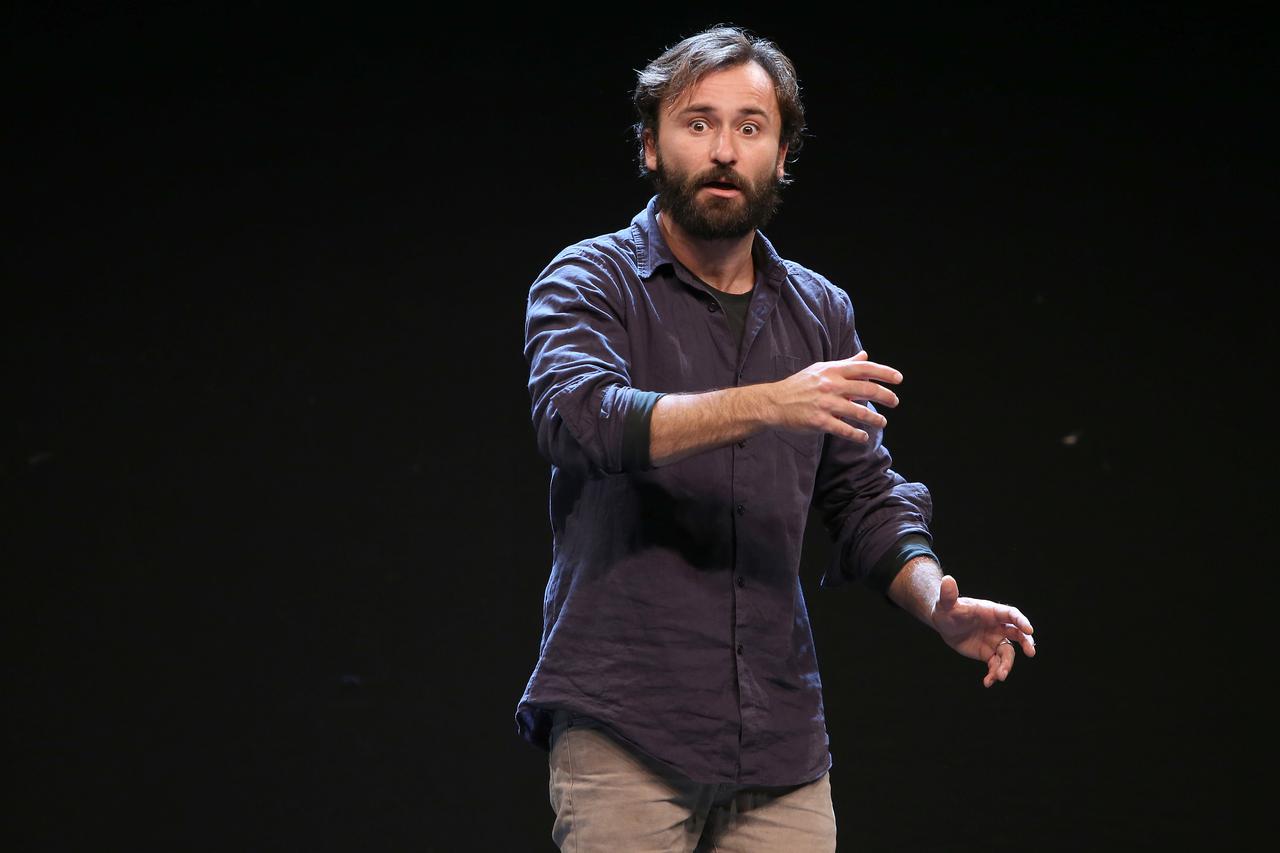 27.09.2014., Kazaliste Kerempuh, Zagreb - Proba nove predstave Jazavac u Krempuhu u reziji Olivera Frljica. Rakan Rushaidat.  Photo: Robert Anic/PIXSELL