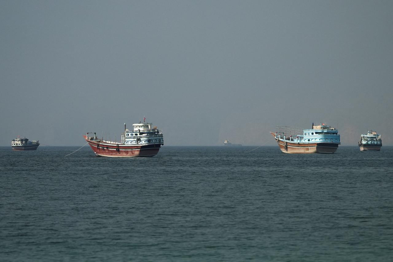 Vessels at the Strait of Hormuz, as seen from Musandam