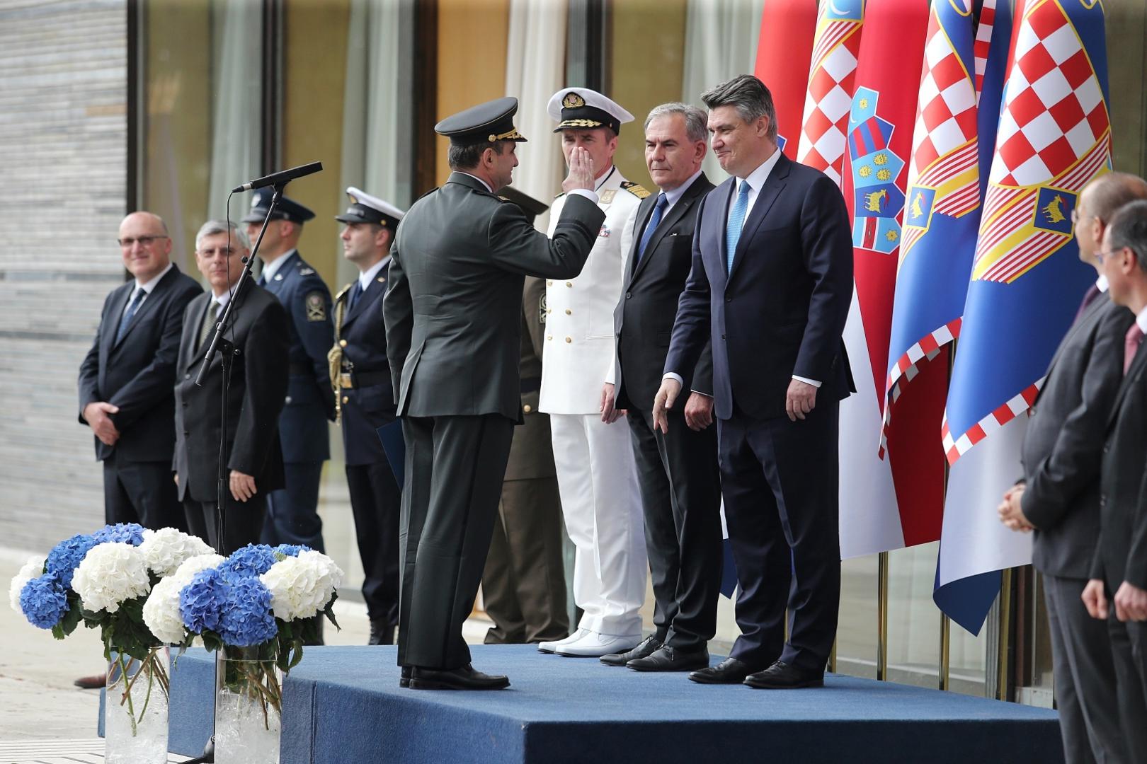 28.05.2020., Zagreb - Predsjednik Republike i vrhovni zapovjednik Oruzanih snaga Republike Hrvatske Zoran Milanovic uprilicio je svecani prijam u prigodi obiljezavanja Dana hrvatske vojske i Dana hrvatske kopnene vojske. 
Photo: Dalibor Urukalovic/PIXSELL