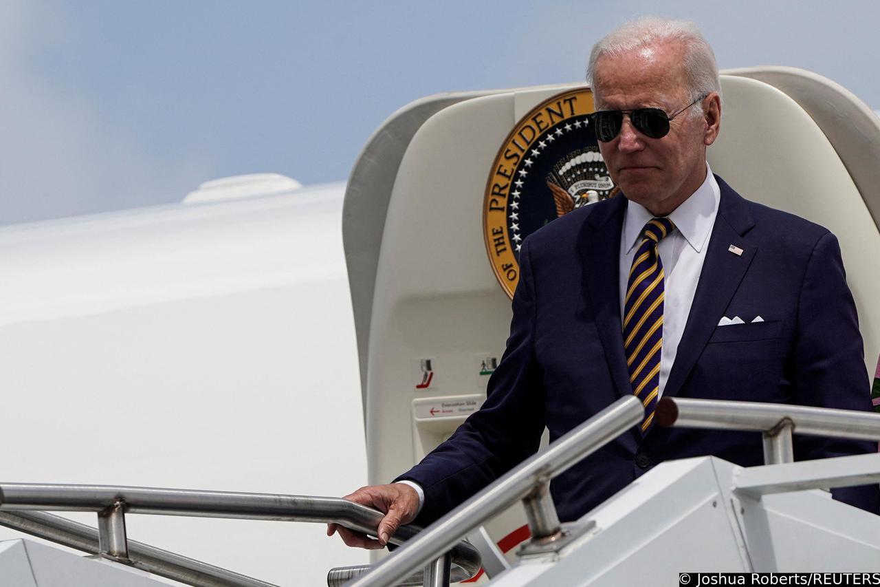 U.S. President Joe Biden arrives at Joint Base Charleston, South Carolina