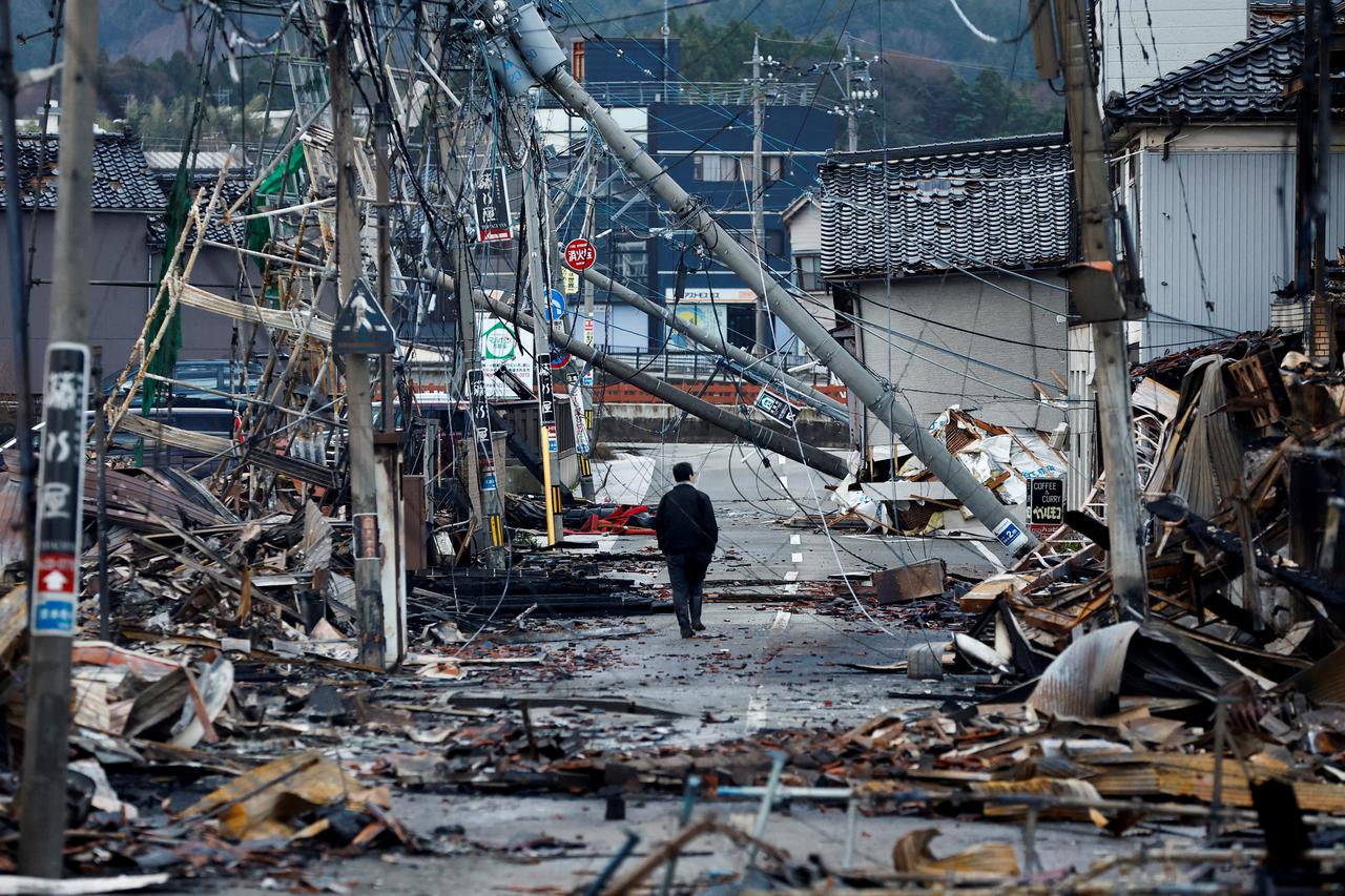 Aftermath of an earthquake, in Wajima