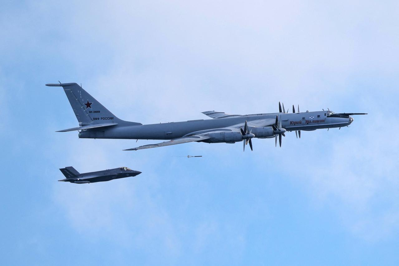 British MOD says Royal Navy F-35B fighters intercepted a Russian Tu-142 military aircraft over Norwegian Sea