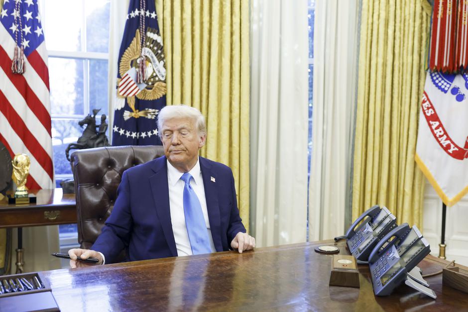 US President Trump Signs Executive Orders in the Oval Office of the White House