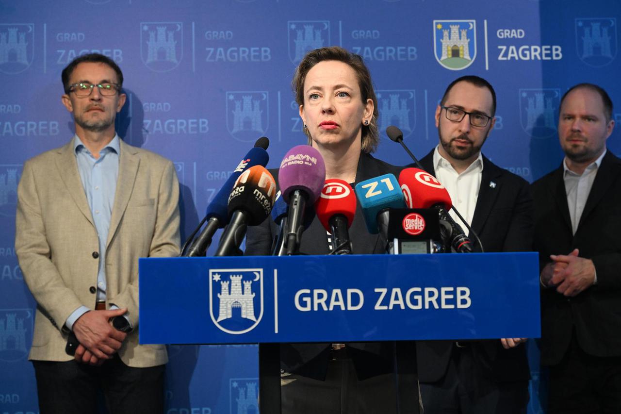 Zagreb: Gradonačelnik Tomašević sa suradnicima održao konferenciju za medije