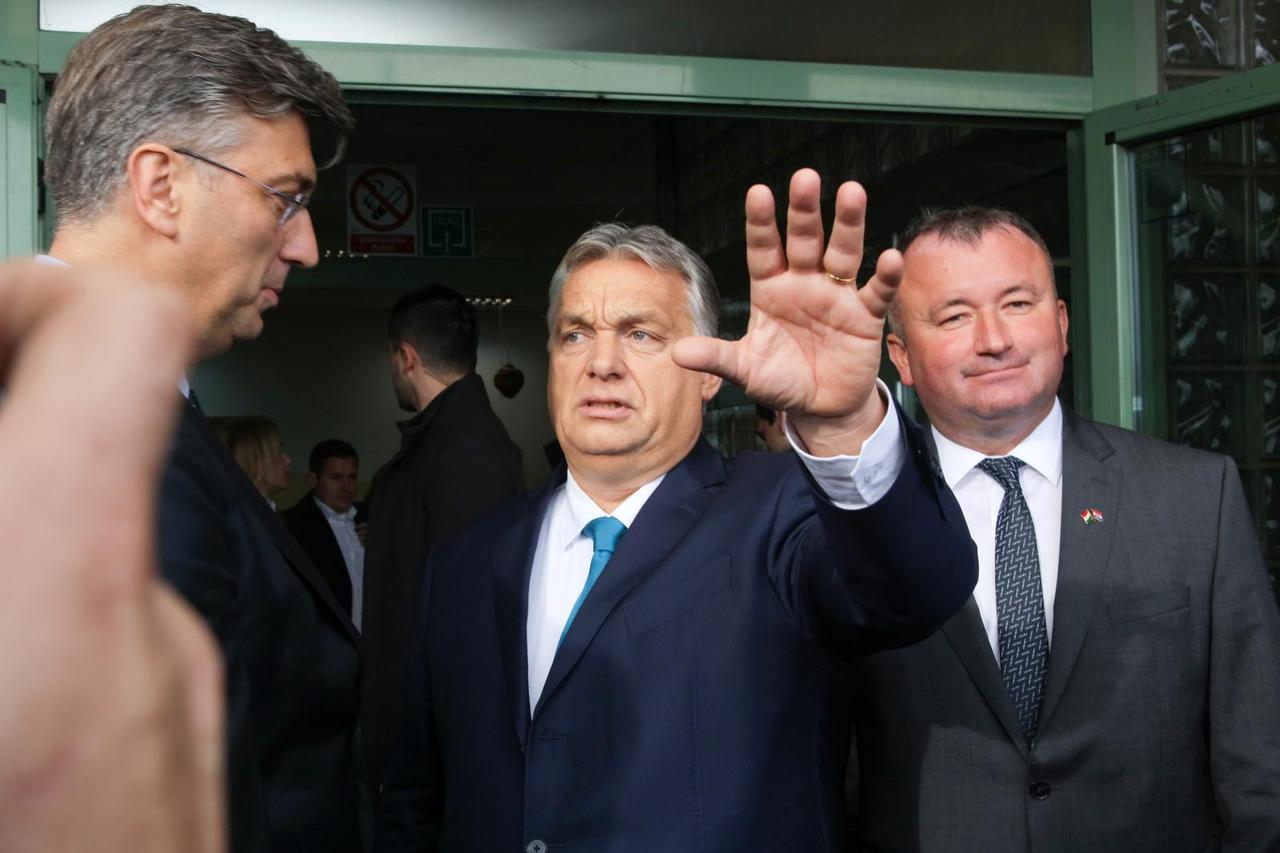 Plenković s Orbánom na otvorenju učeničkog doma u sklopu Prosvjetno-kulturnog centra Mađara u Osijeku 2019.