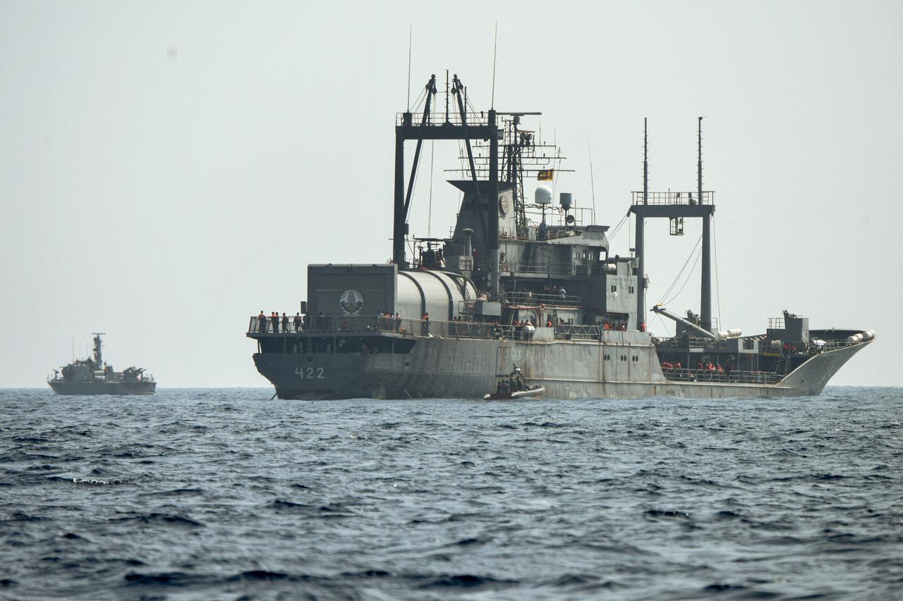 FILE PHOTO: Sri Lanka Navy conducts rescue operations off the coast of Colombo