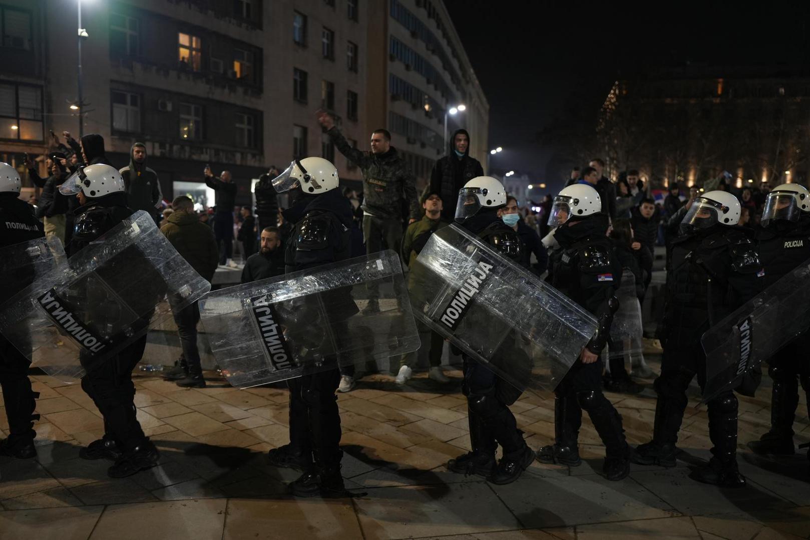 15.03.2025., Beograd, Srbija - Policijske snage rasporedjene na ulicama Beograda. Puno policije nalazi se u Pionirskom parku i ispred Skupstine Srbije. Photo: Dejan Rakita/PIXSELL