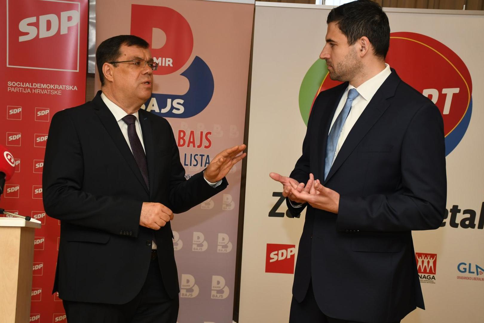 16.05.2020., Bjelovar - Potpisana suradnja izmedju "Restart" koalicije i Nezavisne liste Damira Bajsa na predstojecim parlamentarnim izborima. Damir Bajs, Davor Bernardic Photo: Damir Spehar/PIXSELL