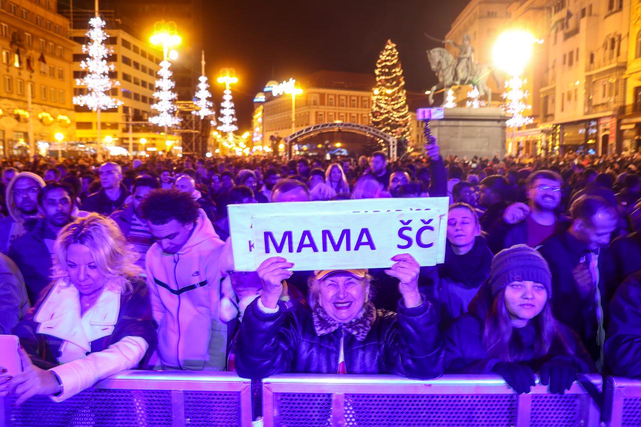 Zagreb: Doček nove 2024. godine na Trgu bana Jelačića