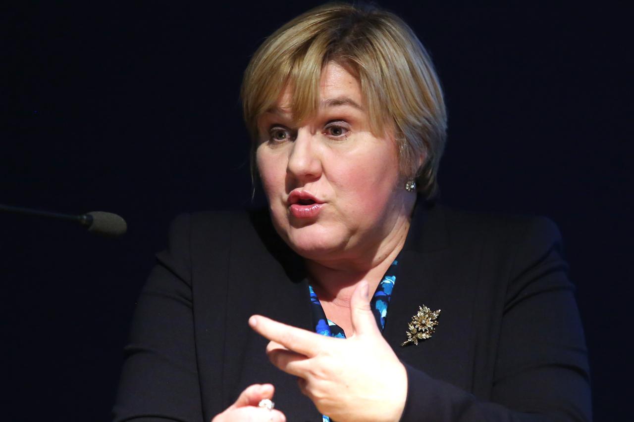 12.04.2016., Sibenik - U Katolickoj osnovnoj skoli  dr. Zeljka Markic odrzala je predavanje na temu 'Drustveno zagovaranje za obitelj'.  Photo: Dusko Jaramaz/PIXSELL