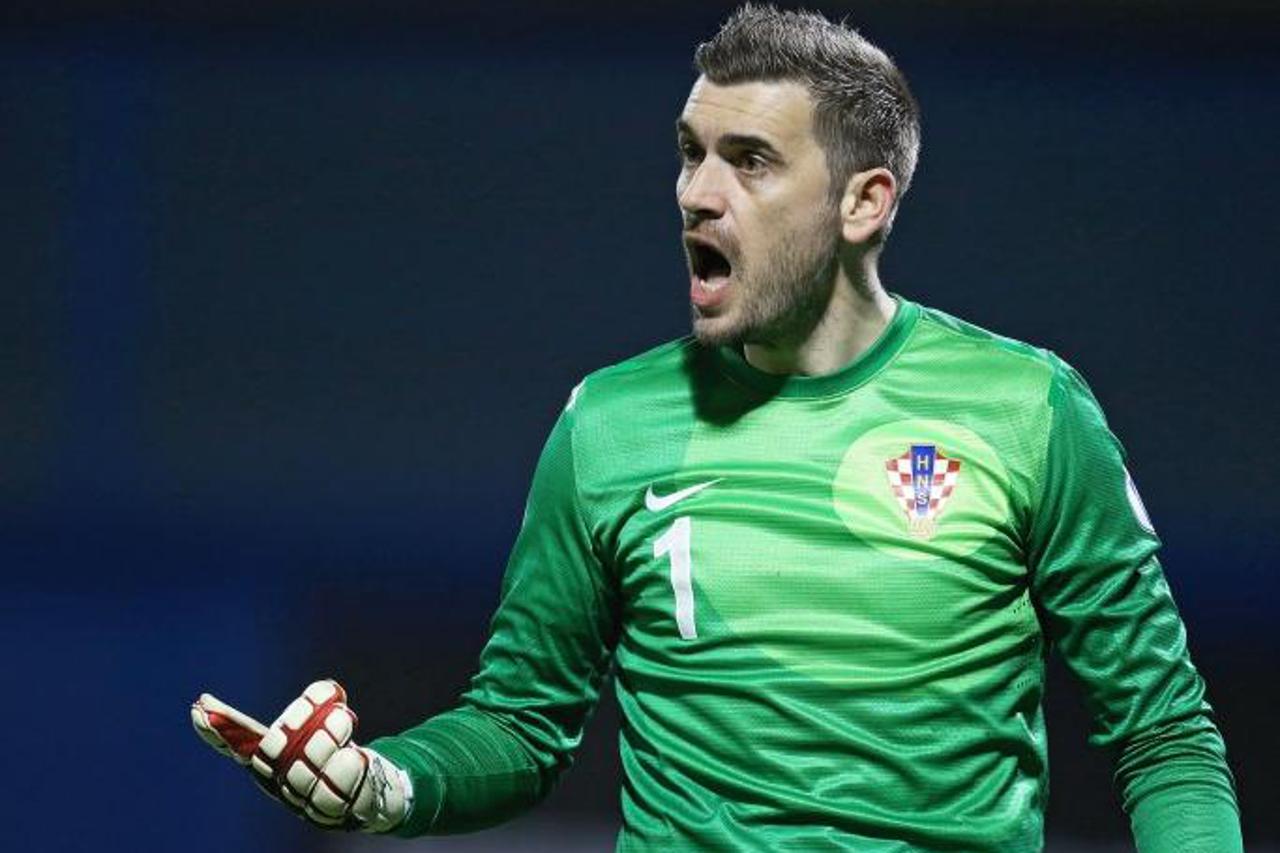 '22.03.2013., stadion u Maksimiru, Zagreb - Kvalifikacijska nogometna utakmica za Svjetsko prvenstvo 2014. u Brazilu, skupina A, Hrvatska - Srbija. Stipe Pletikosa.  Photo: Sanjin Strukic/PIXSELL'