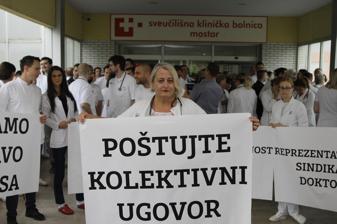 Mostar: Polusatni štrajk upozorenja u zdravstvenim ustanovama u Federaciji BiH