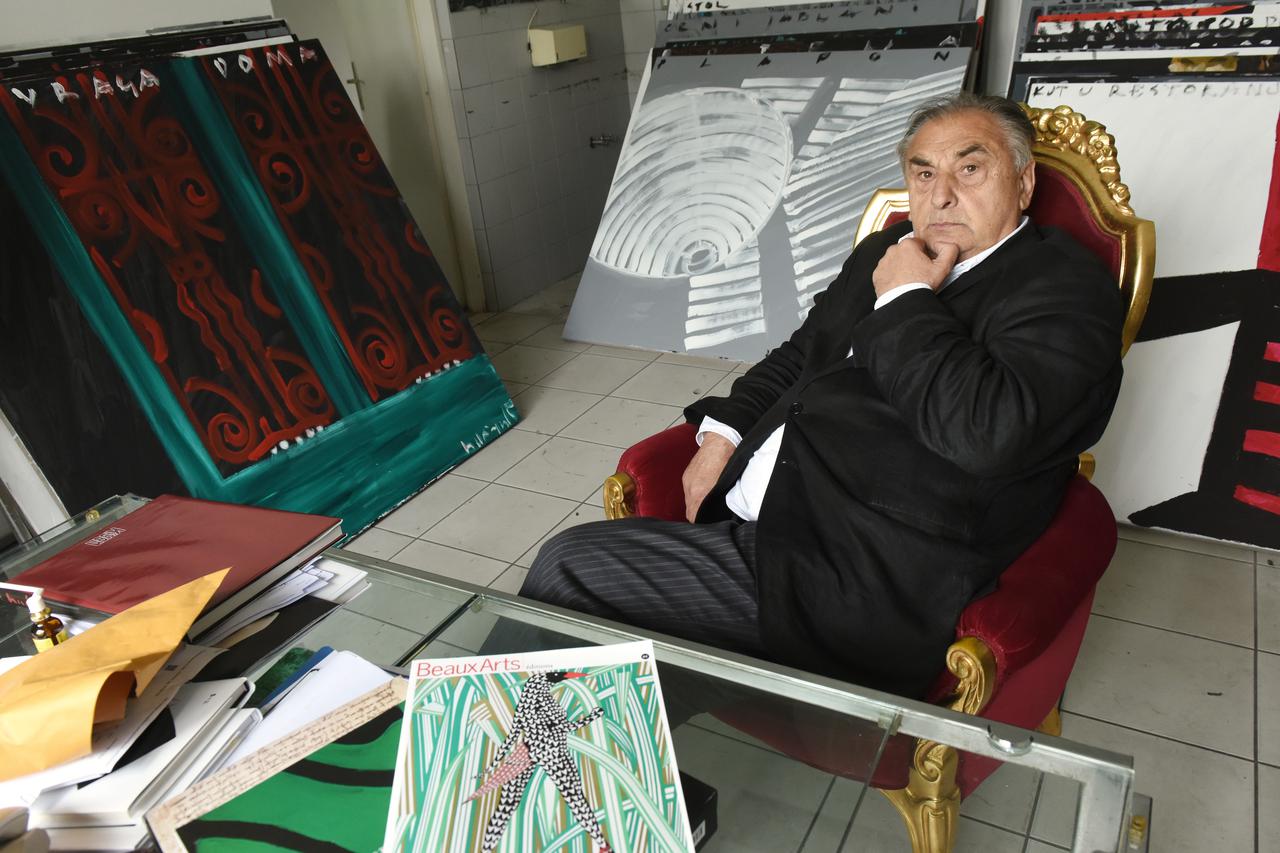 25.05.2015., Zagreb - Boris Bućan slikar, graficar, dizajner i akademik. Photo: Davor Visnjic/PIXSELL