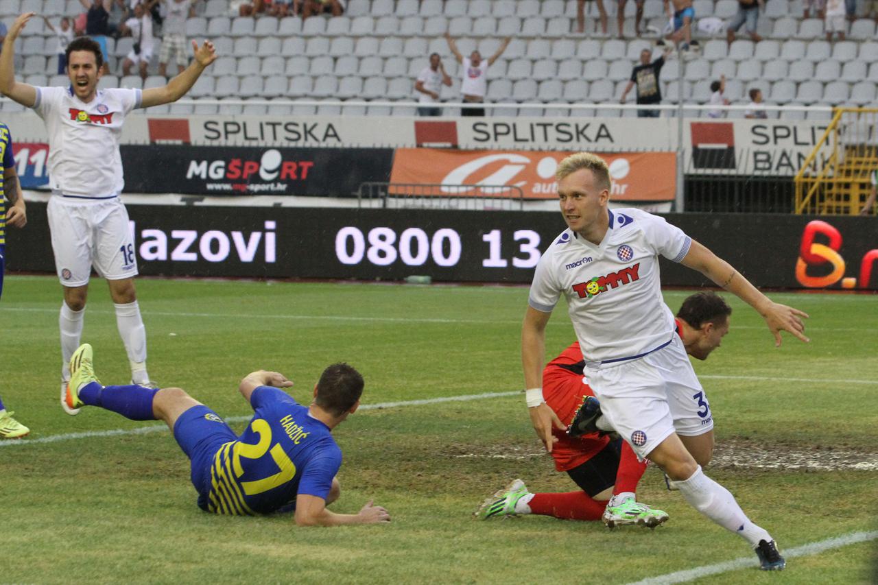 23.07.2015., stadion Poljud, Split - Kvalifikacije za Europsku ligu, drugo pretkolo, HNK Hajduk Split - FC Koper. Strijelac prvog gola za Hajduk Tomislav Kis. Photo: Miranda Cikotic/PIXSELL