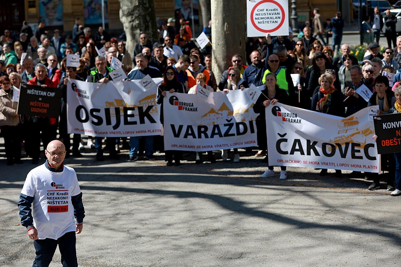Zagreb: U parku Zrinjevac organiziran prosvjed Udruge franak pod nazivom "Vrijeme je!"