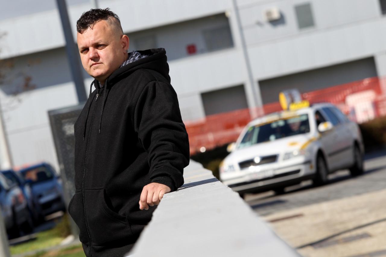 '12.04..2012. Zagreb- Roman Vukmar, bivsi taxista koji organizira prosvjed svih taxista u gradu Zagrebu. Photo: Boris Scitar/VLM'