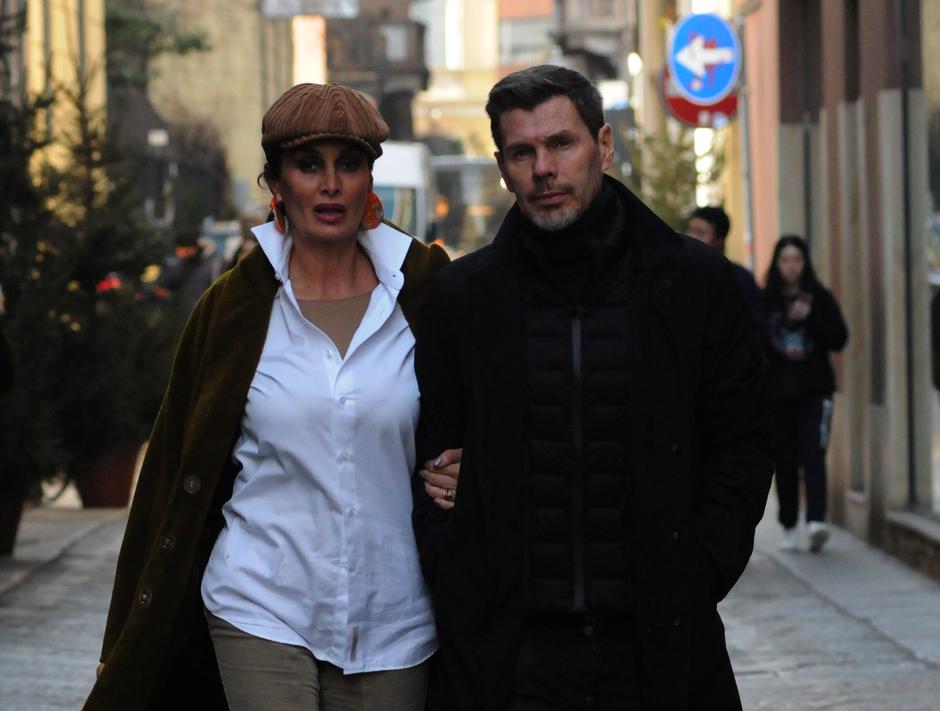 Milan, Zvonimir Boban and wife Leonarda walking in the center