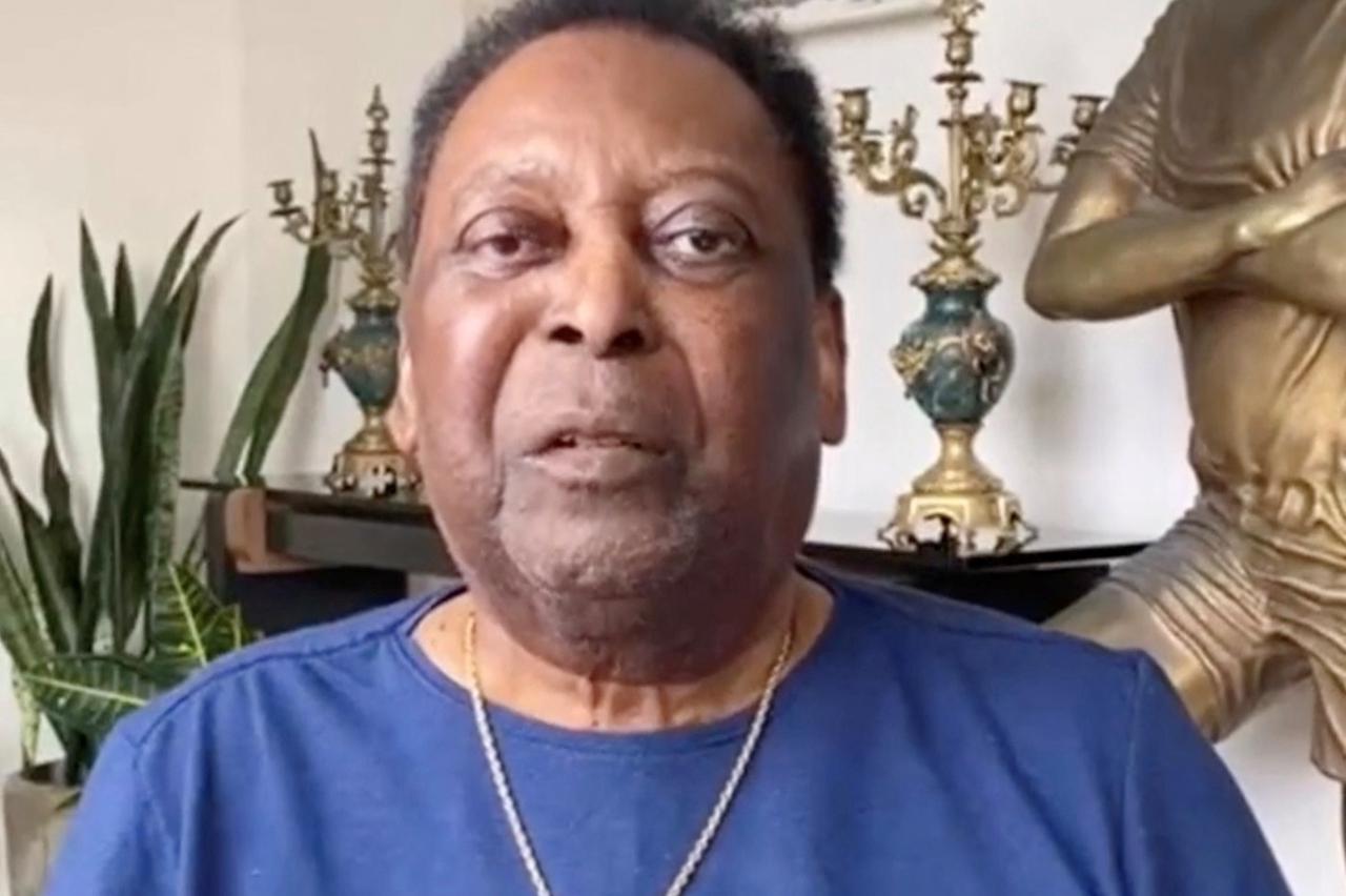 Brazilian soccer legend Pele speaks in this screen grab obtained from a social media video