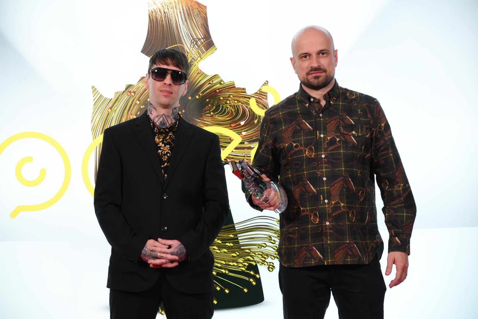 23.03.2024., Zagreb - Dodjela glazbene nagrade Porin u HoB-u Zagreb. Porina za najbolji album Hip Hop glazbe Vojko V - Andrija Vujevic za album "Dvojko" Photo: Davor Puklavec/PIXSELL