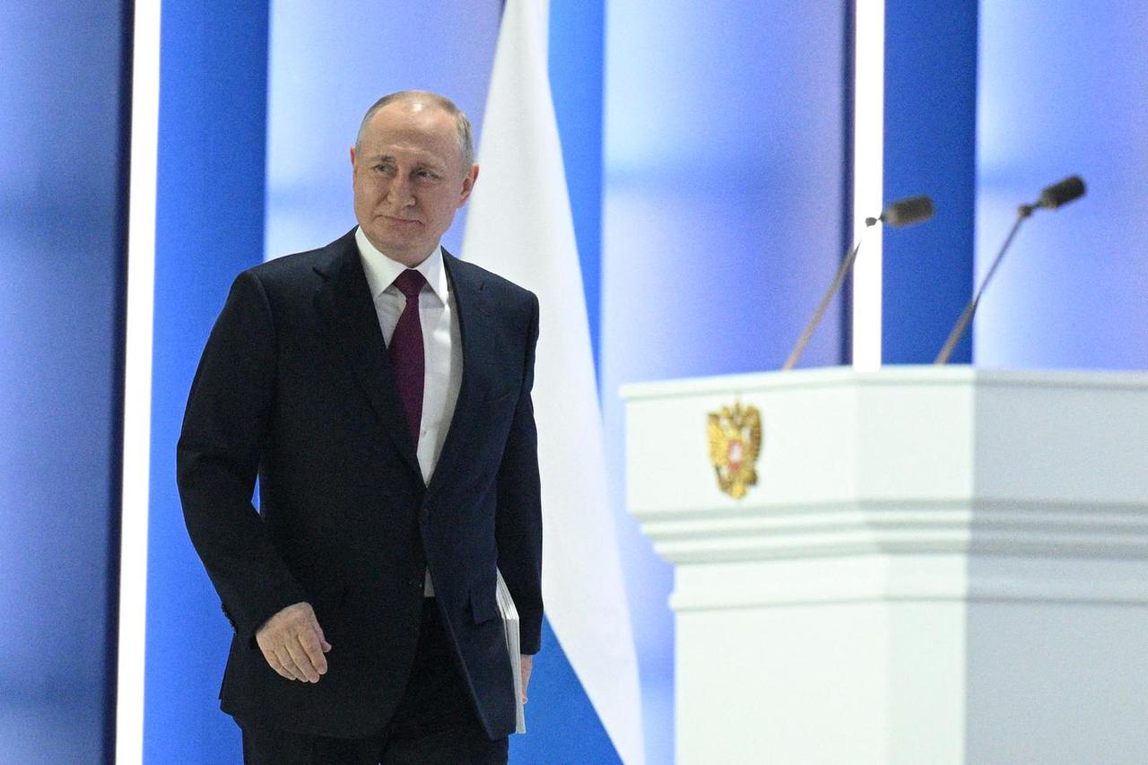 Russian President Putin delivers his annual address to the Federal Assembly in Moscow