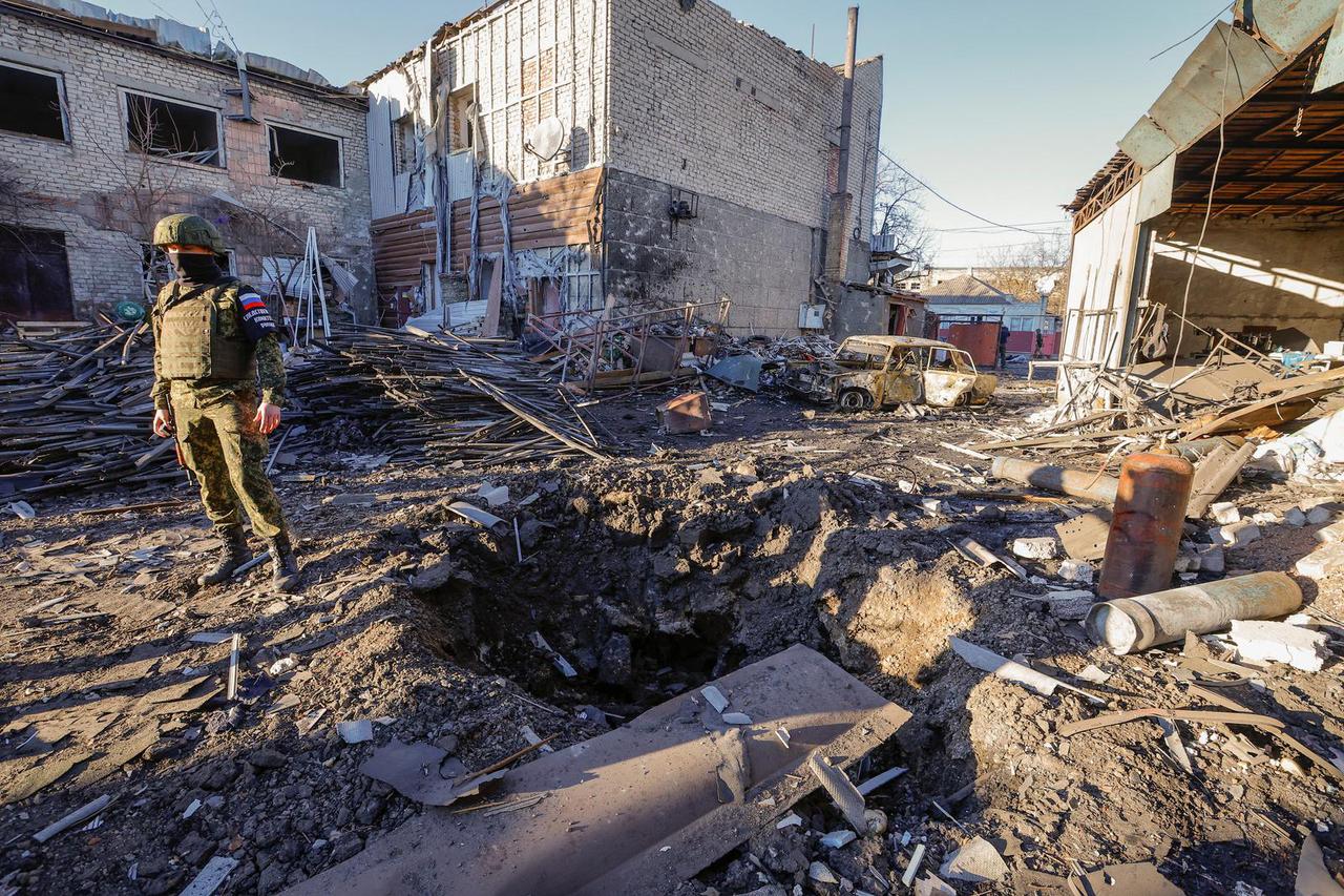 Aftermath of recent shelling in Volnovakha