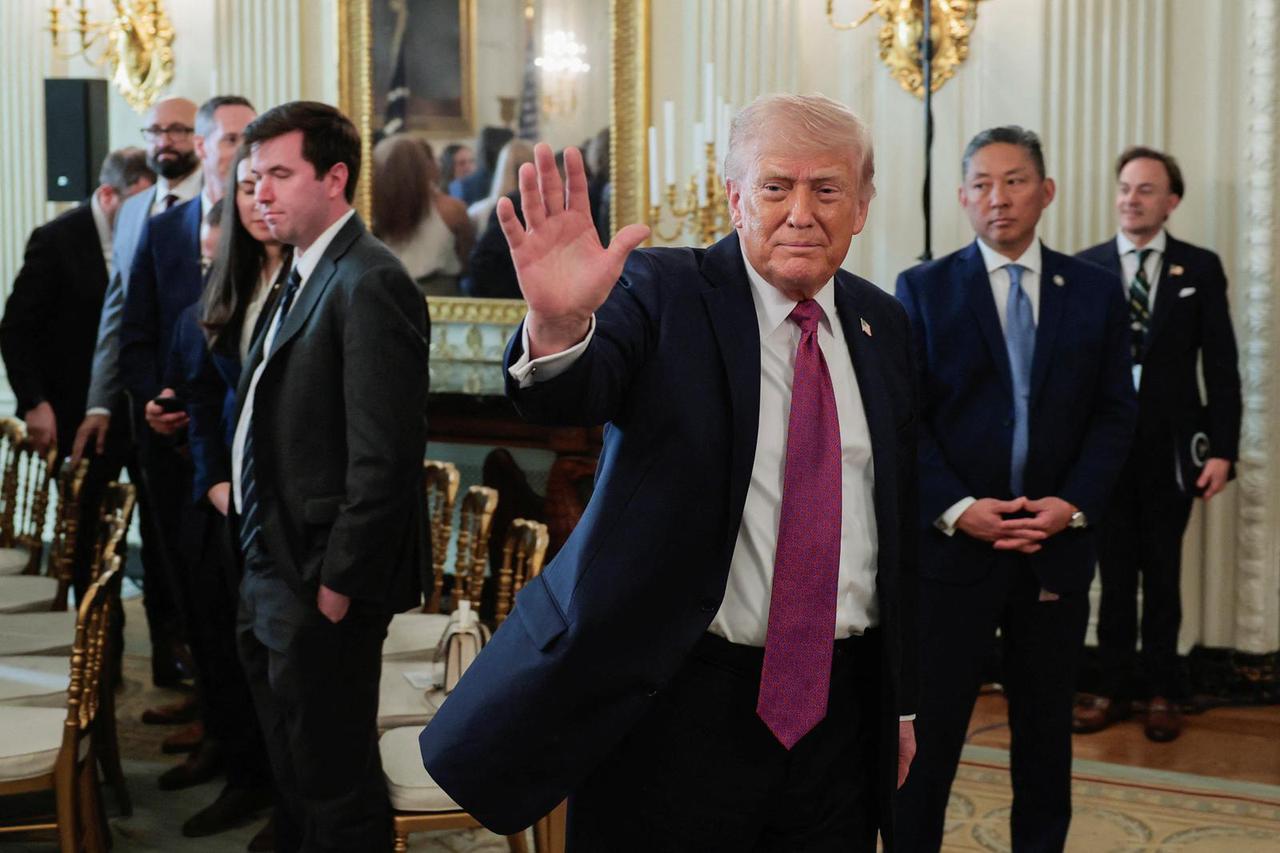 U.S. President Donald Trump delivers remarks to NCAA Collegiate National Champions at the White House in Washington