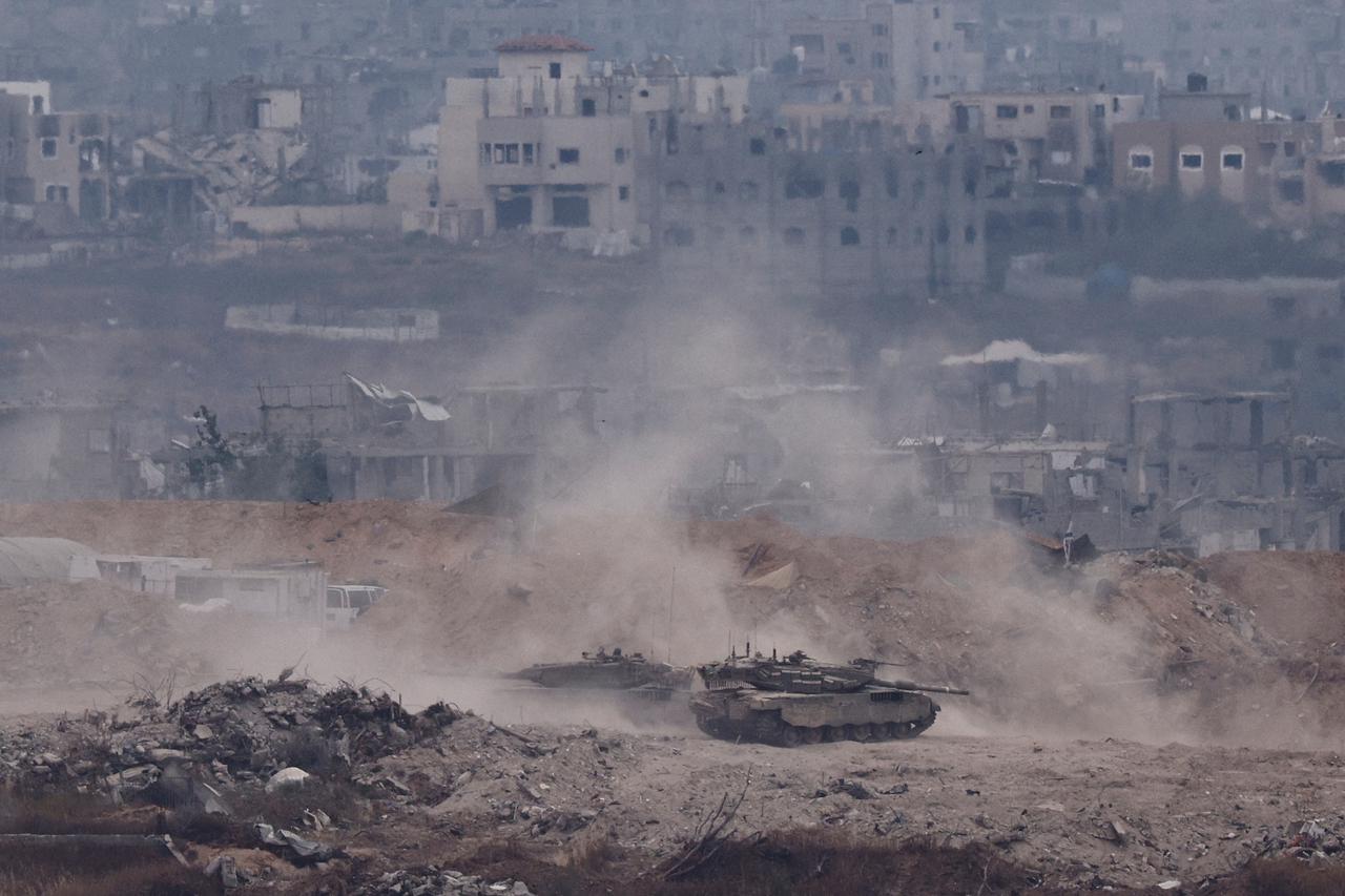 Israeli military activity in Gaza seen from Israel