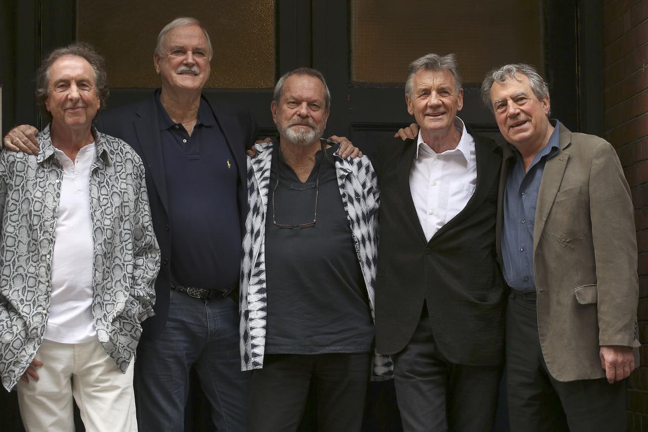 Monty Python photocall - London(left to right) Eric Idle, John Cleese, Terry Gilliam, Michael Palin and Terry Jones from Monty Python at a photocall before their series of live dates which start at the O2 Arena.Philip Toscano Photo: 