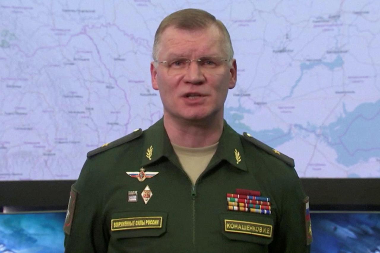 Russian Defence Ministry spokesman, Igor Konashenkov speaks in Moscow