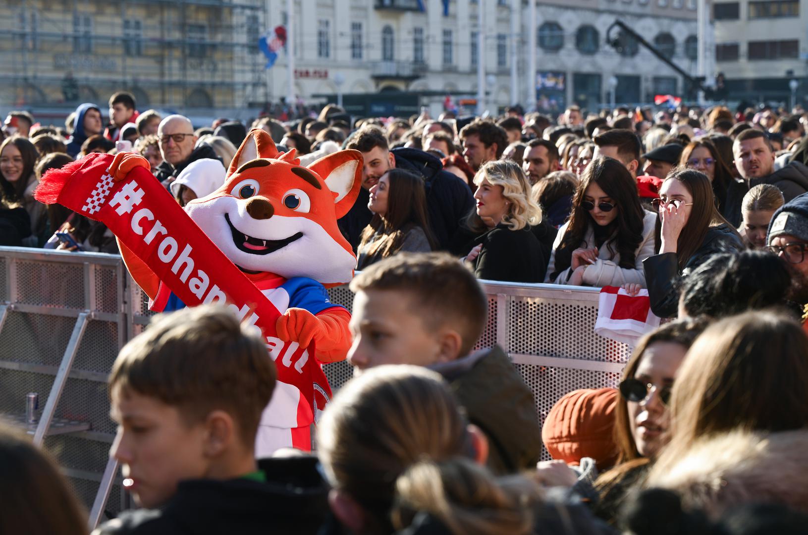 03.02.2025., Zagreb - Svecani docek hrvatske rukometne reprezentacije u Zagrebu nakon osvojenog drugog mjesta na Svjetkom prvenstvu. Photo: Neva Zganec/PIXSELL