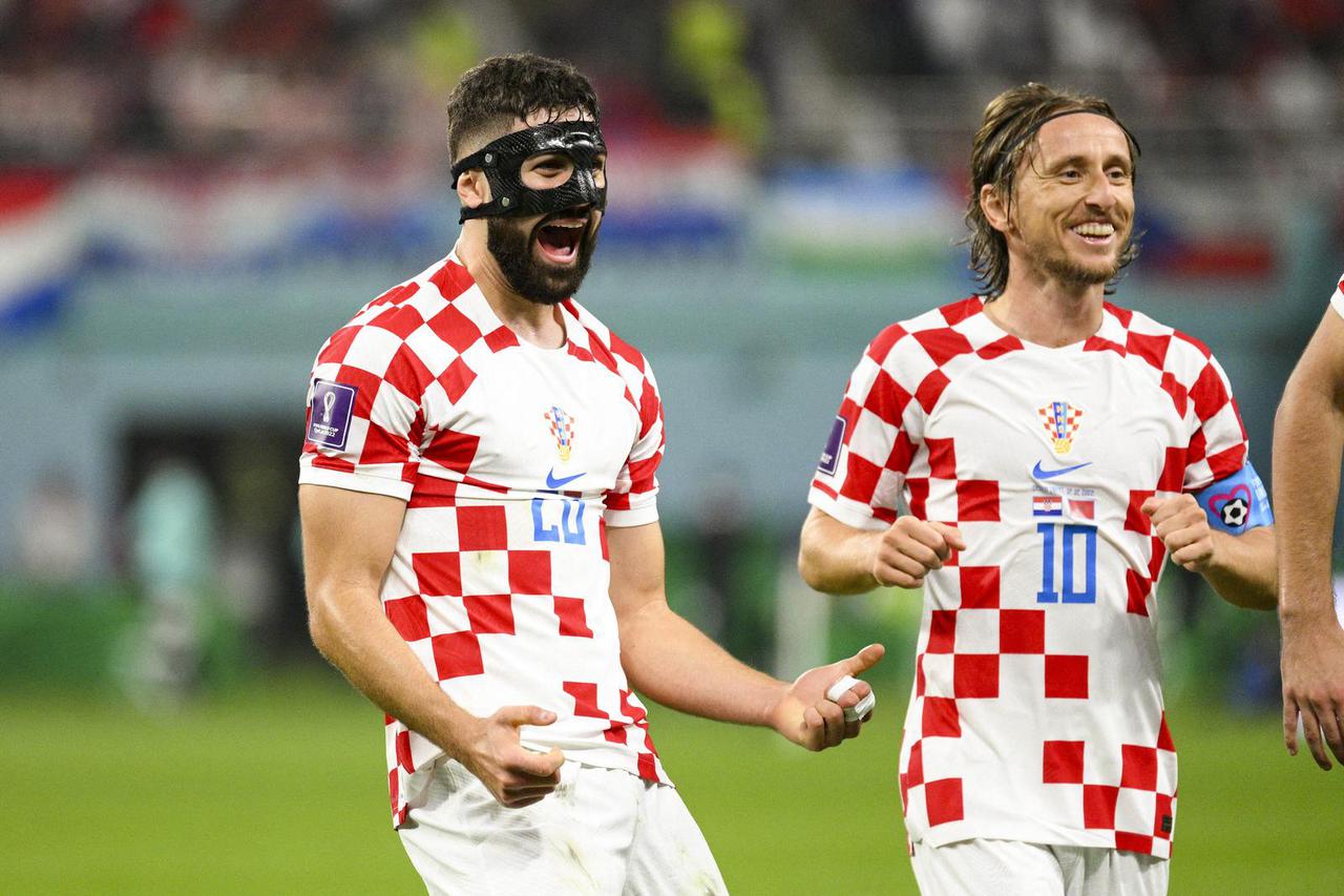 Match de football lors de la coupe du monde FIFA Qatar 2022 : La Croatie l'emporte sur le Maroc 2 - 1 à Doha