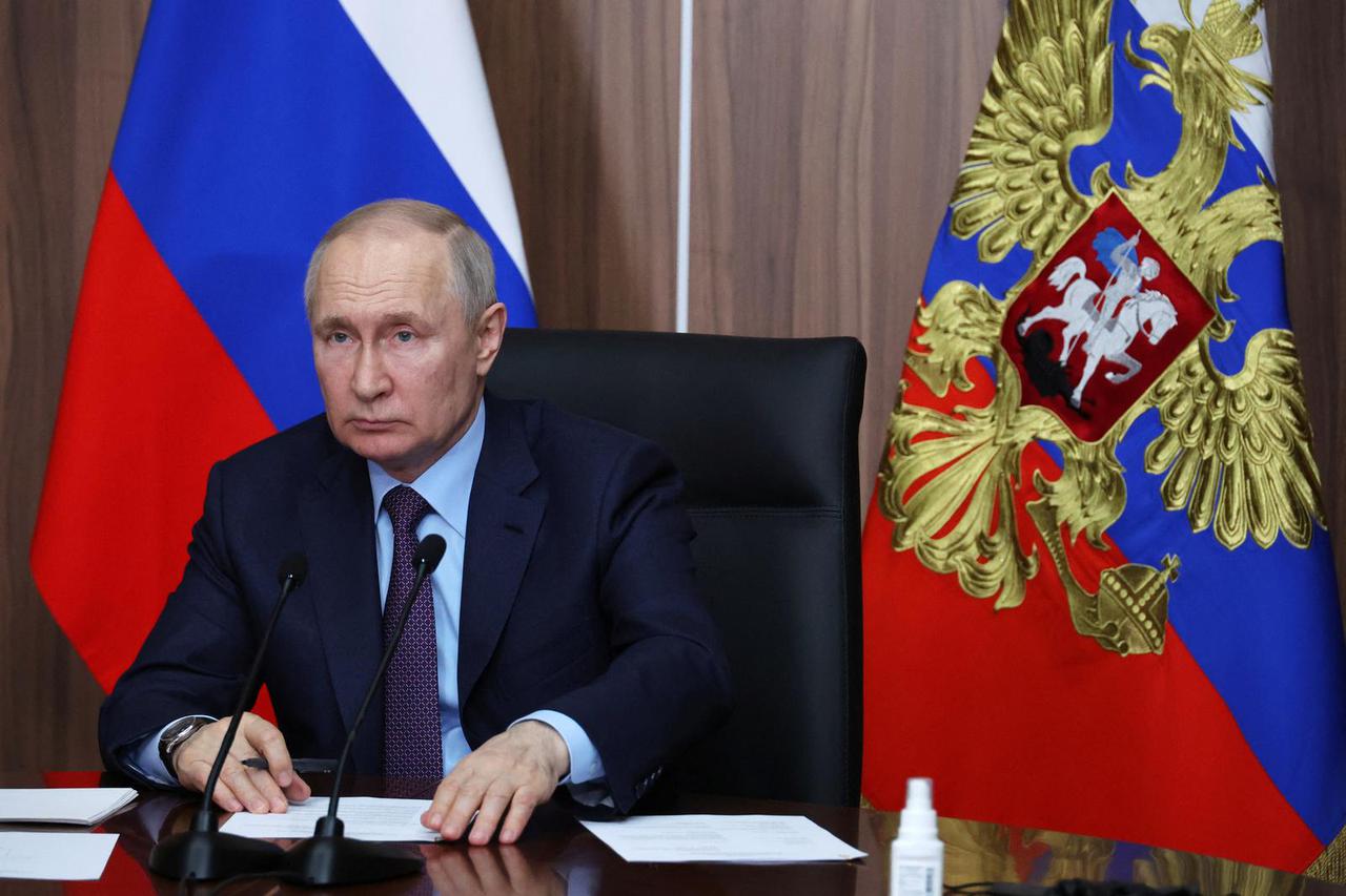 Russian President Vladimir Putin chairs a meeting on the development of unmanned aircraft in Moscow