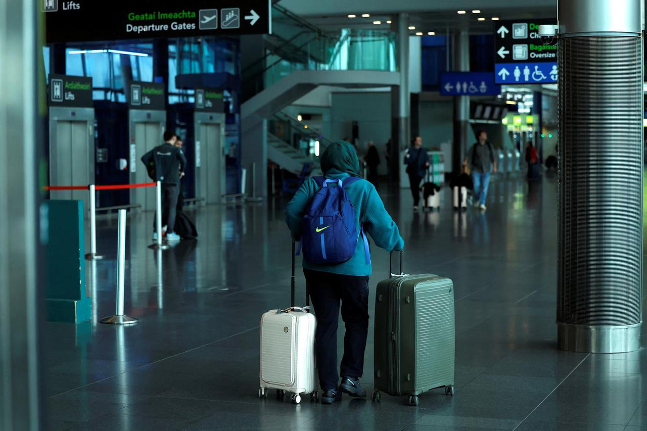Scenes at Dublin Airport following substation fire near Heathrow airport, in Ireland