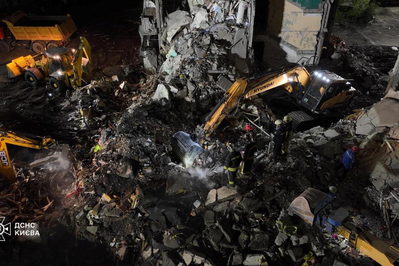 Aftermath of a Russian missile and drone attack in Kyiv